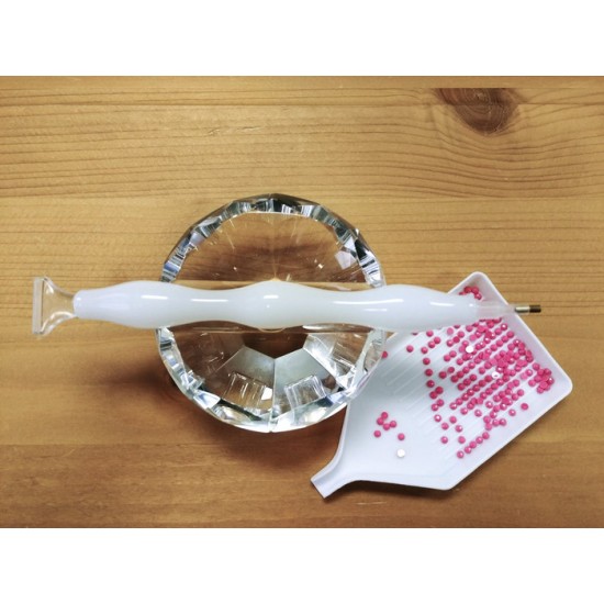  Stylet en VERRE pour diamond painting BLANC