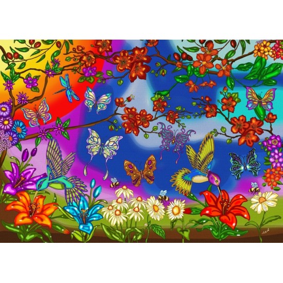 Casse-Tête 1000 morceaux PAPILLONS ET COLIBRIS...