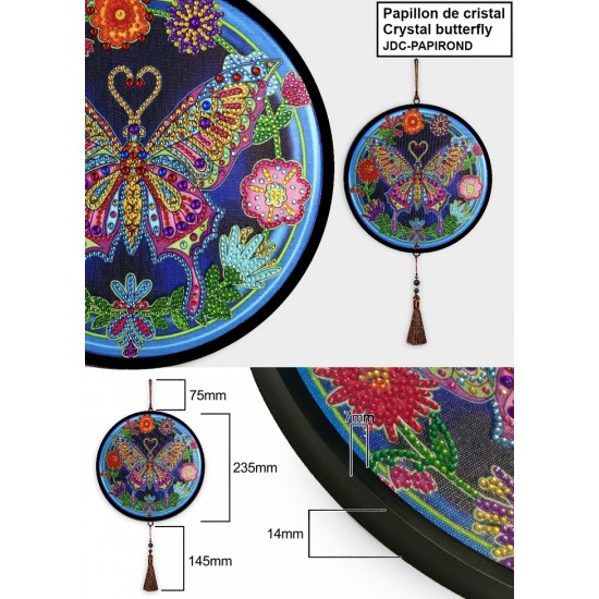 PAPILLON DE CRISTAL Kit avec cadre rond