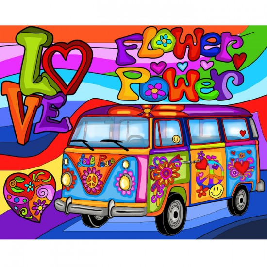 Broderie de diamants carrés HIPPIE VAN par: ANIE...
