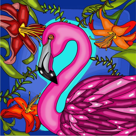 Broderie de diamants ronds FLAMINGO par: ANIE...