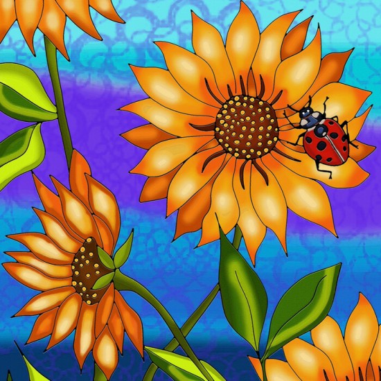 Broderie de diamants carrés TOURNESOLS par ANIE...