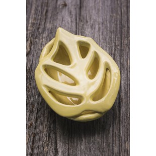 Porte-savons Philo jaune sur fond impression pin