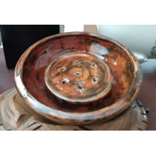 Porte-savons rond 2 pièces couleur oeil de tigre