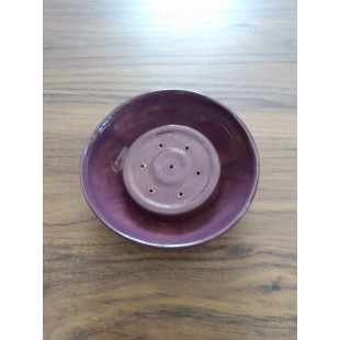 Porte-savons rond 2 pièces couleur aubergine