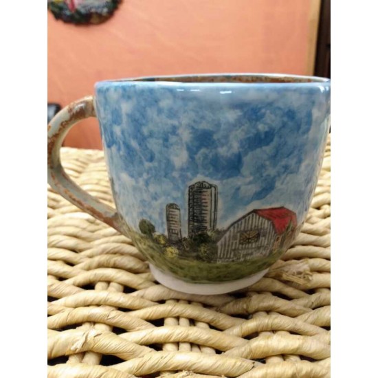 Tasse motif paysage rural