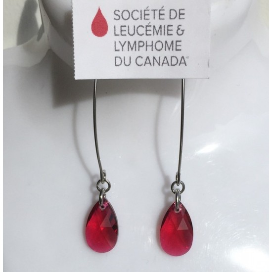 Boucles d'oreilles longues La vie en rouge