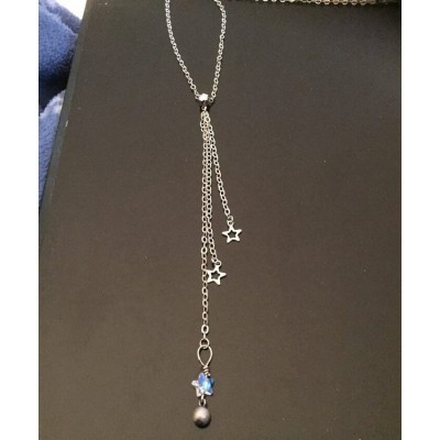Collier long 3 étoiles cristal et inox Ta bonnne...