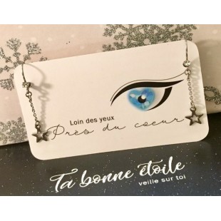 Boucles d'oreilles longues inox Ta bonne étoile...