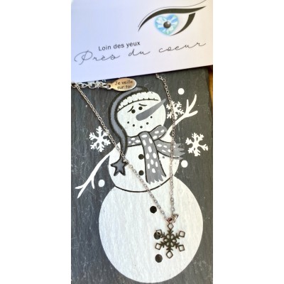 Collier pour jeunes 16 pouces flocons acier...