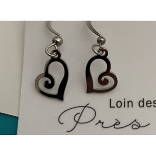 Boucles d’oreilles courtes coeur inox