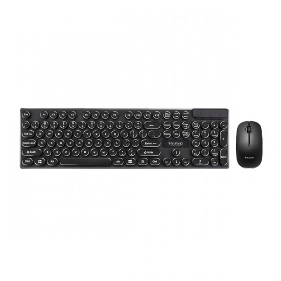 Marvo Office Clavier et Souris sans fil 2.4G 3 boutons 3D DPI: 1000 3 millions clics 104 Touches Anglais Noir