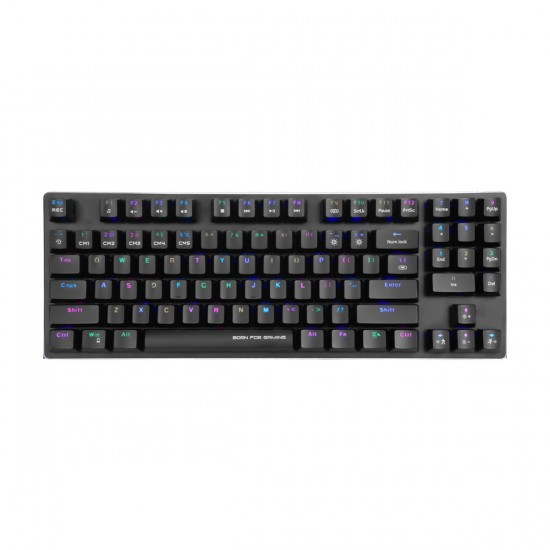 Marvo Pro Clavier de jeu illuminé avec fil Mécanique rétro-éclairées RGB 89 touches 50 millions de clics câble 1.5m