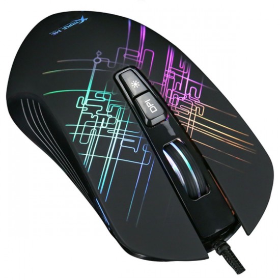 Xtrike Me Souris de Jeu Optique avec fil GM-510, 7 Boutons, DPI 800/1600/2400/3200/4800/6400