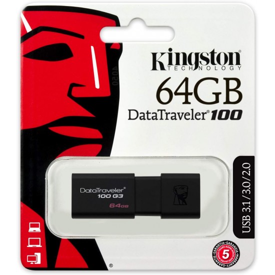 Kingston Digital DataTraveler 64 Go 100 G3 USB 3.0...