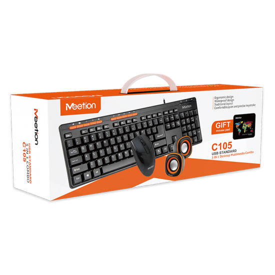 Clavier ET Souris FILÉ AVEC haut parleur C105...