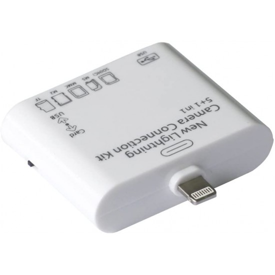 ADAPTATEUR LIGHTNING 5 EN 1 USB + LECTEUR CARTE