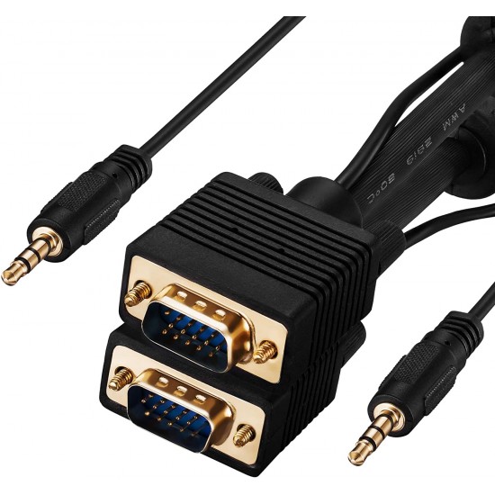 CABLE VGA AVEC FICHE AUDIO DE 3,5 MM 6 PI