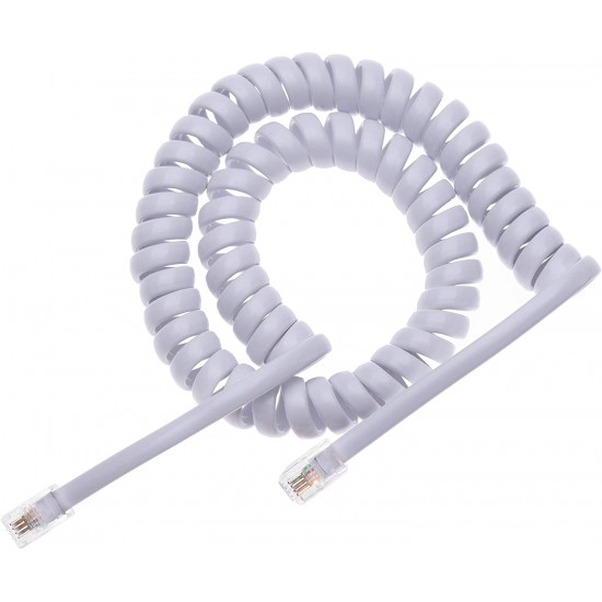 FIL TELEPHONIQUE SPIRALE 15 FT BLANC