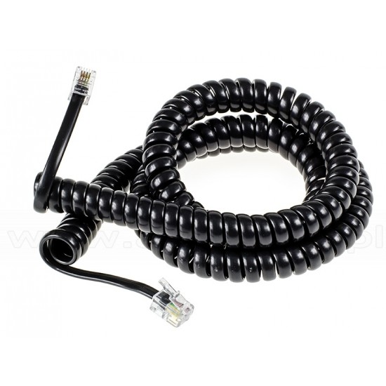 FIL TELEPHONIQUE SPIRALE 15 FT NOIR