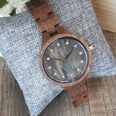 Montre en bois pour femme,  Modèle Cloud