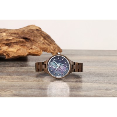 Montre en bois pour femme,  Modèle Cloud