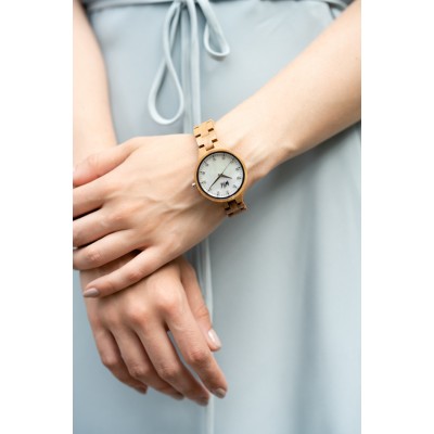 Montre en bois pour femme,  Modèle Cloud