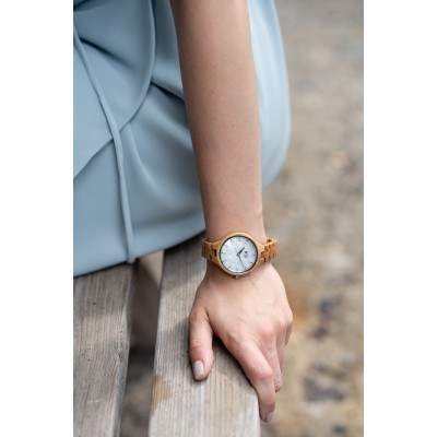 Montre en bois pour femme,  Modèle Cloud