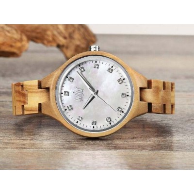 Montre en bois pour femme,  Modèle Cloud