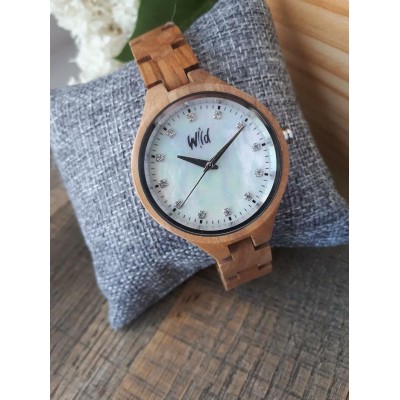 Montre en bois pour femme,  Modèle Cloud