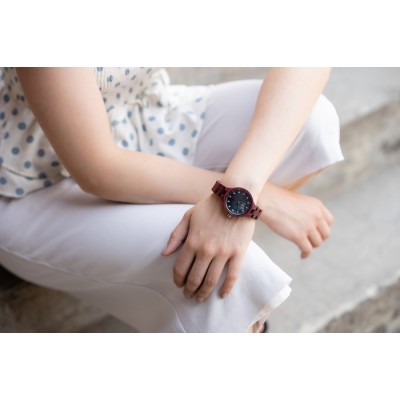 Montre en bois pour femme,  Modèle Cloud
