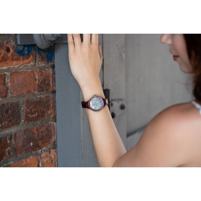 Montre en bois pour femme,  Modèle Cloud