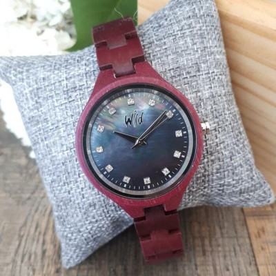 Montre en bois pour femme,  Modèle Cloud