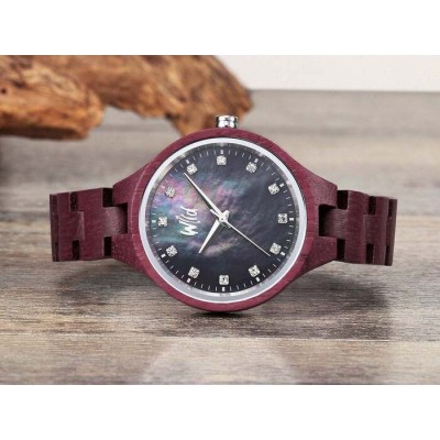 Montre en bois pour femme,  Modèle Cloud