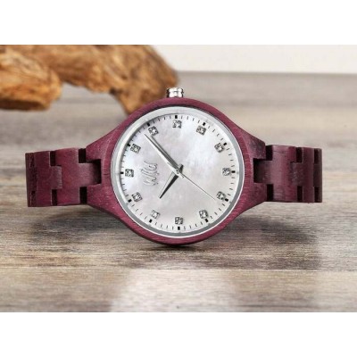 Montre en bois pour femme,  Modèle Cloud