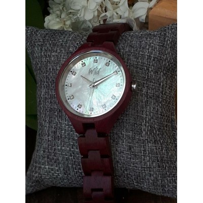 Montre en bois pour femme,  Modèle Cloud