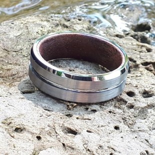 Bague en tungstène argenté