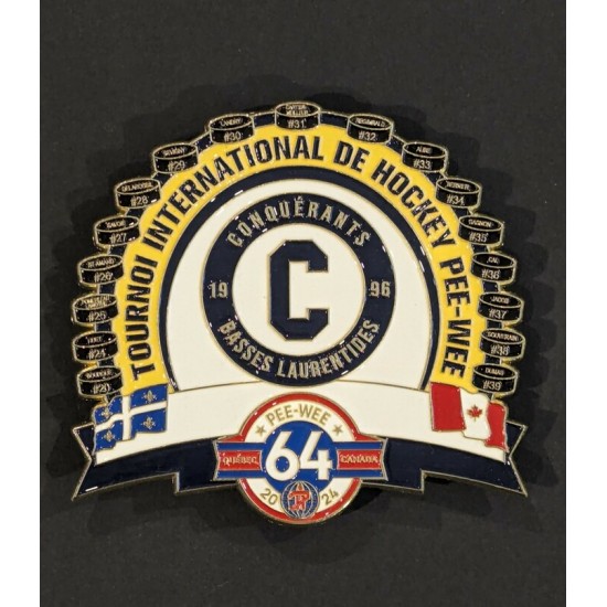 Épinglette 2024 Conquérants des Basses Laurentides de la 64e édition du tournoi pee-wee de Québec