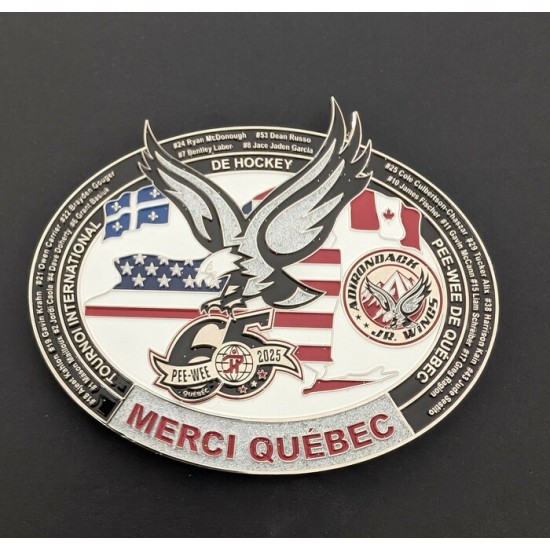 Épinglette 2025 Adirondack Jr. Wings de la 65e édition du tournoi Pee-wee de Québec