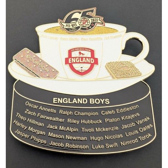 Épinglette 2025 England Boys de la 65e édition du tournoi Pee-wee de Québec
