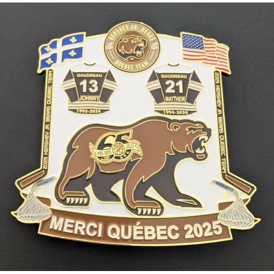 Épinglette 2025 Hershey Jr. Bears de la 65e édition du tournoi Pee-wee de Québec