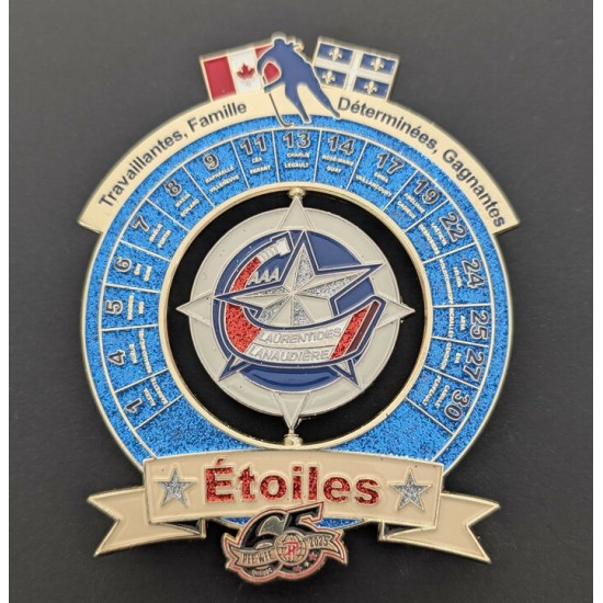Épinglette 2025 Les Étoiles Laurentides Lanaudière AAA féminin de la 65e édition du tournoi Pee-wee de Québec