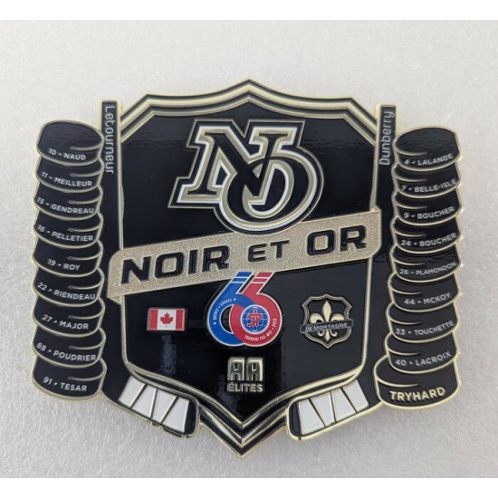 Épinglette 2026 De Mortagne Noir et Or AA Elites...