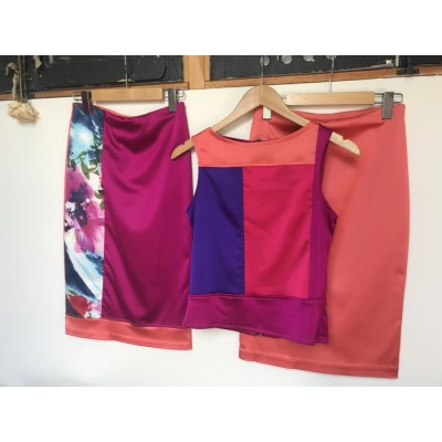 Jupe fourreau corail (XS)
