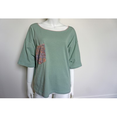 T-shirts a poche en coton vert super confortable...