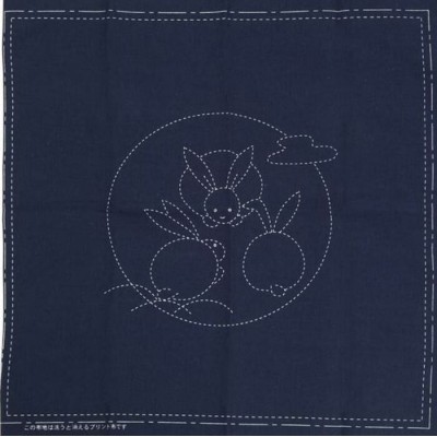 Tissu sashiko pré-imprimé lapin