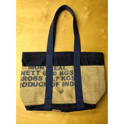 Sac cabas fourre-tout en jeans et jute recyclé