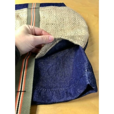 Sac cabas fourre-tout en jeans et jute recyclé