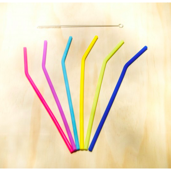 Pailles courbées en Silicones (6)
