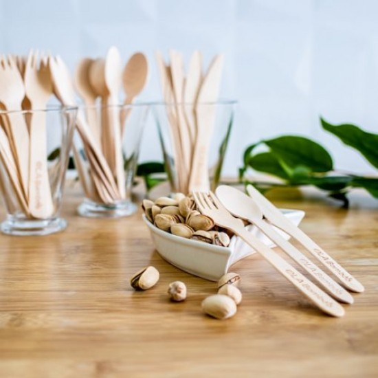 Ustensiles en bois compostables